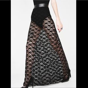 Necessary Evil “Lydia” Lace Maxi Skirt